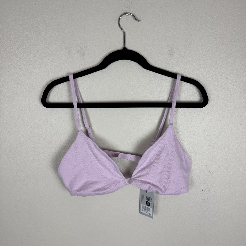 Negative Underwear Pointelle Mini Bra Lilac Organic Cotton Size 5 Triangle